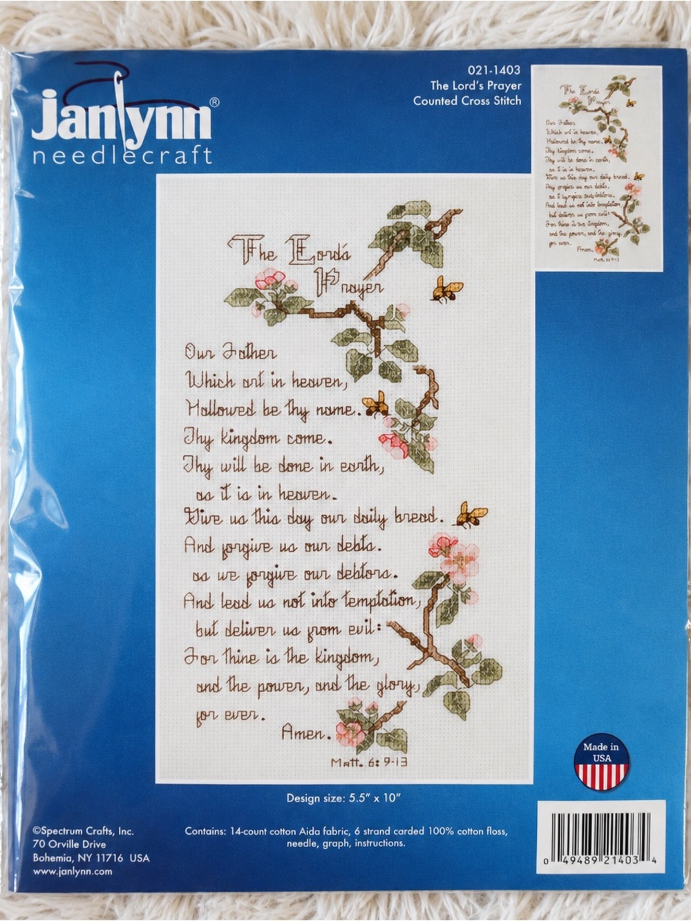 Janlynn The Lordโs Prayer Counted Cross Stitch Kit 021-1403 Religious Needlecraf